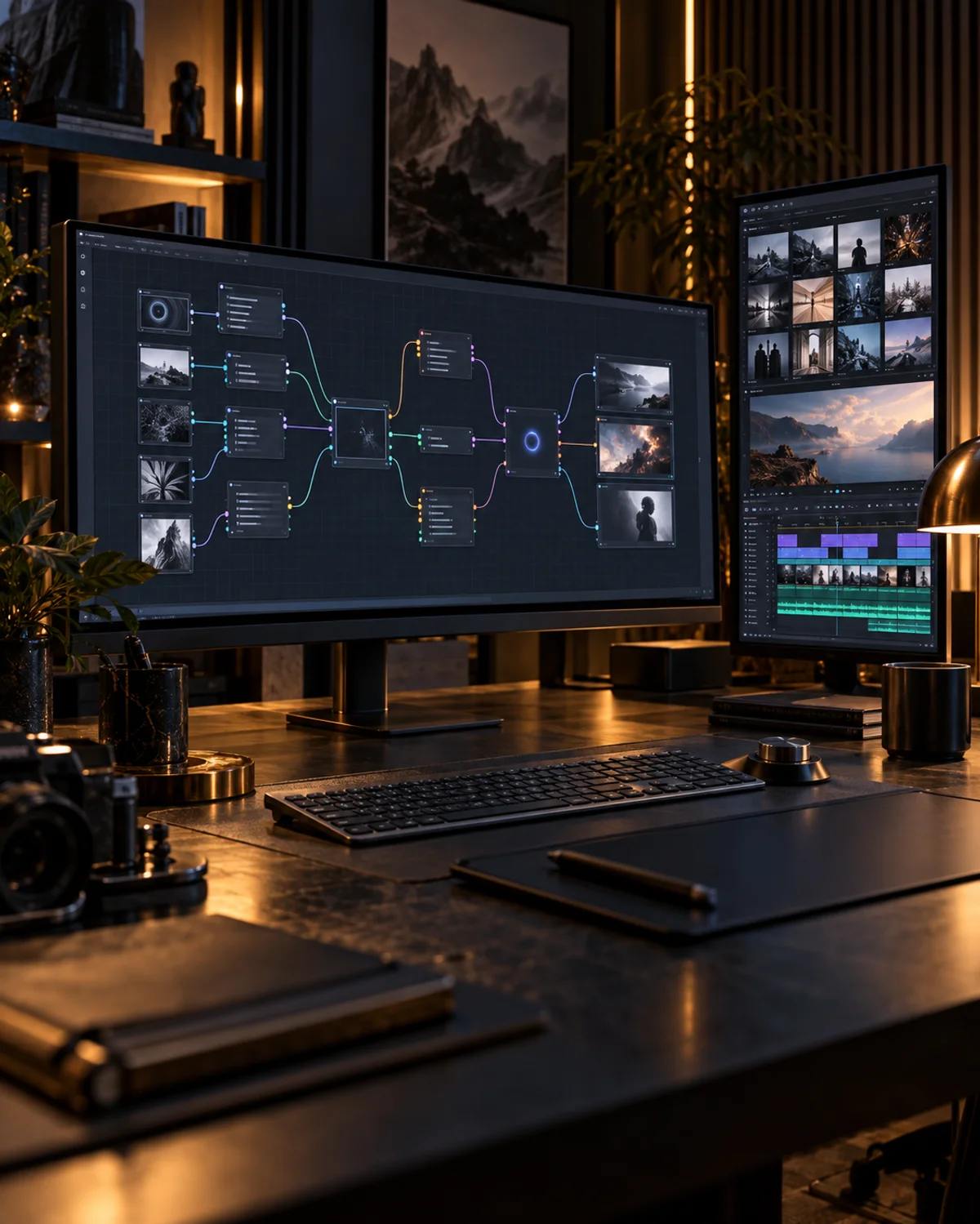 BARPAN AI automation and digital consulting workstation with connected workflow screens